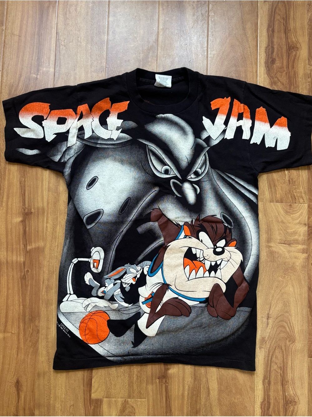 Warner Bros. Black & Orange Space Jam Graphic Tee with Taz & Bugs
